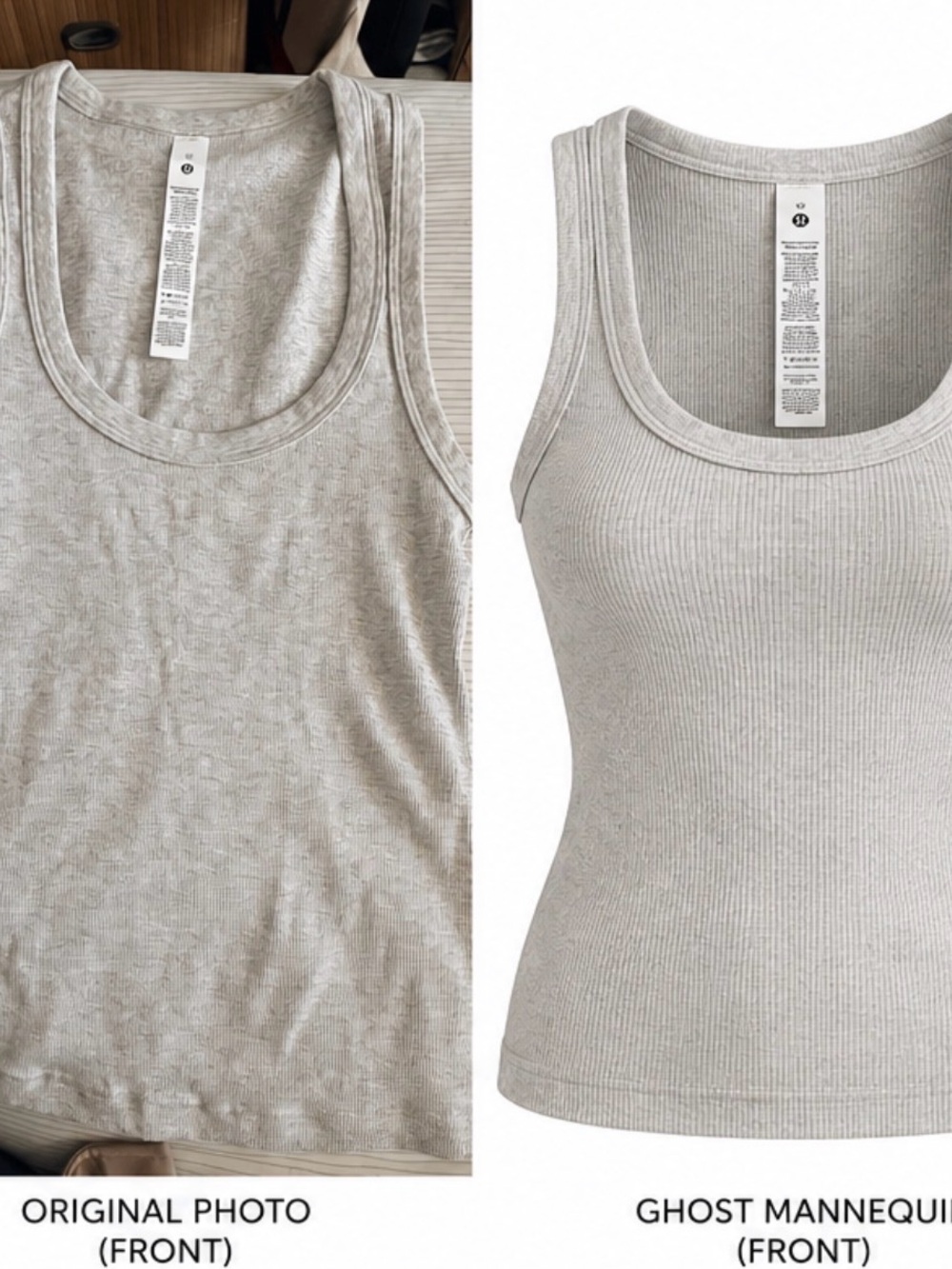 lululemon athletica Light Gray Ribbed Tank Top